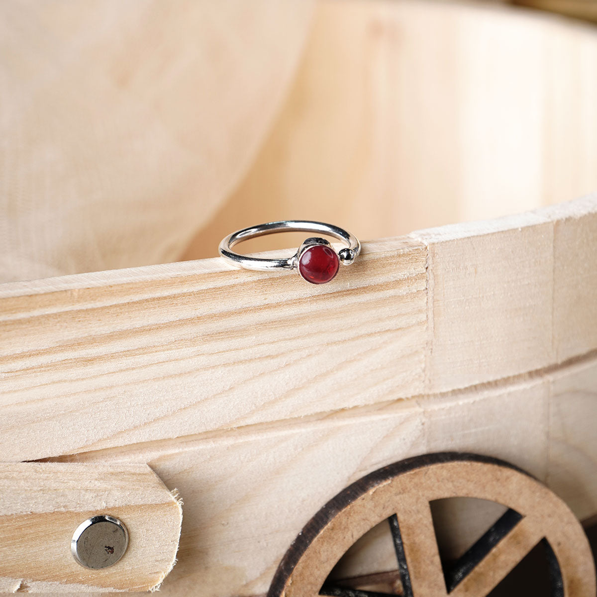 Red Onyx Crystal Ring