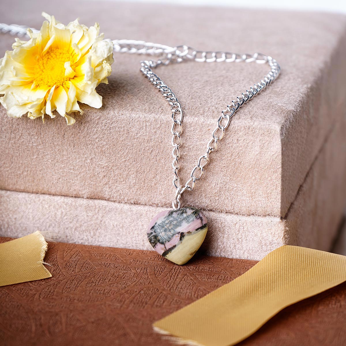 Rhodonite Heart Pendant