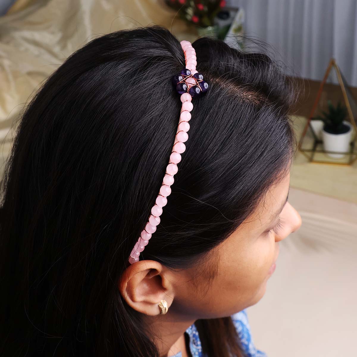 Crystal Beaded Hair Hoop Elegant Women Headband