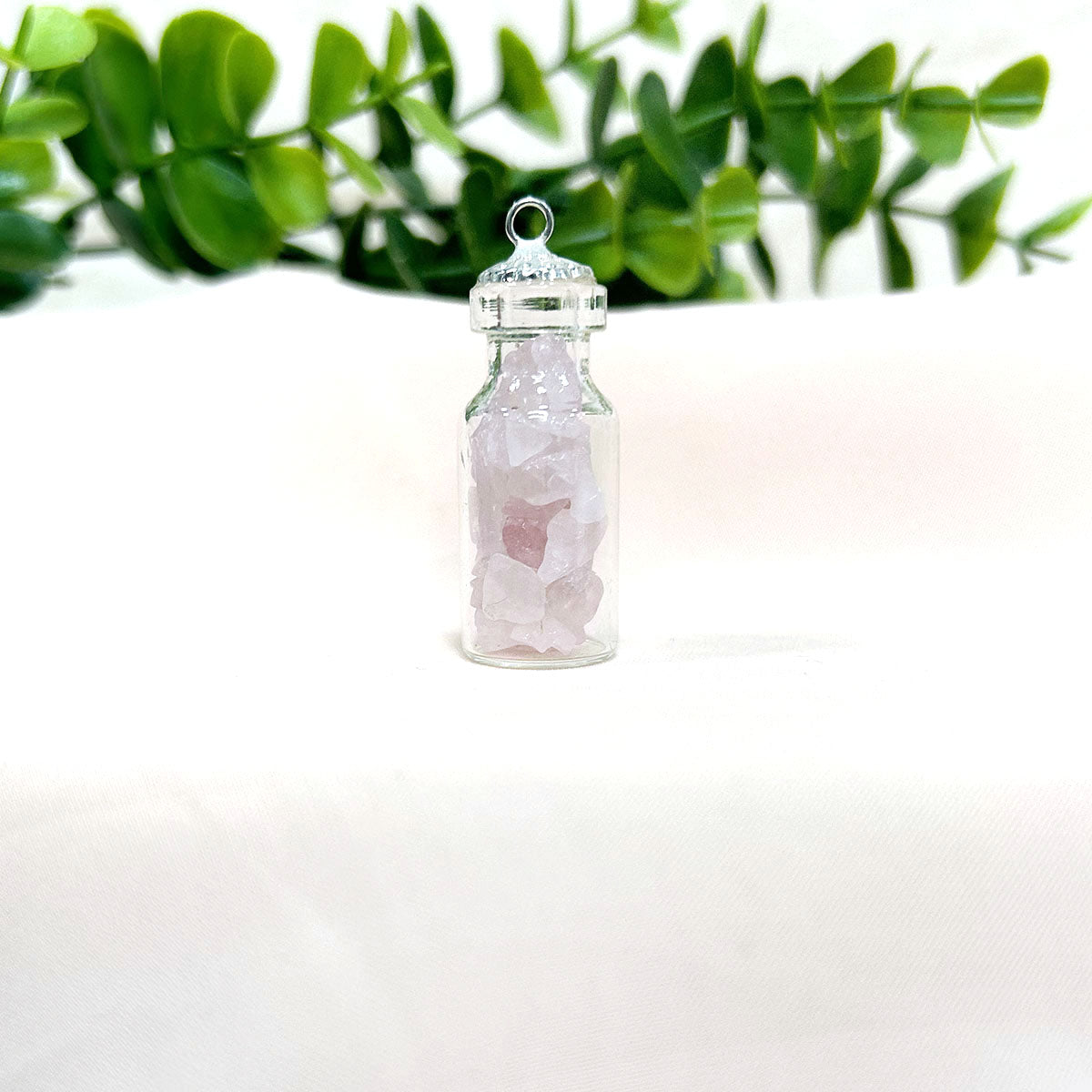 Rose Quartz Chips Bottle Pendant