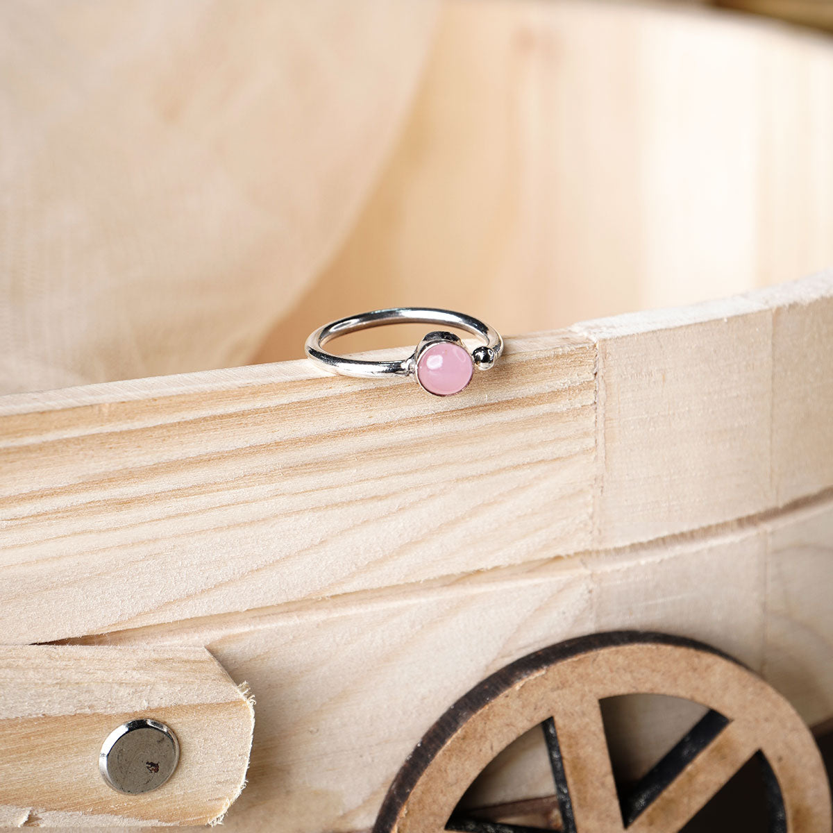 Rose Quartz Crystal Ring