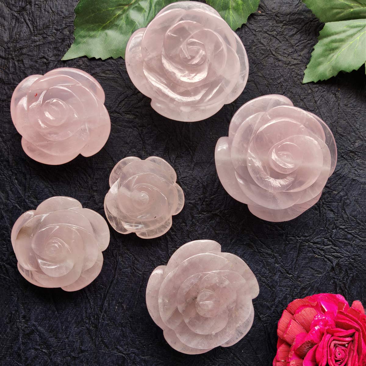 Rose Quartz Crystal Rose Flower