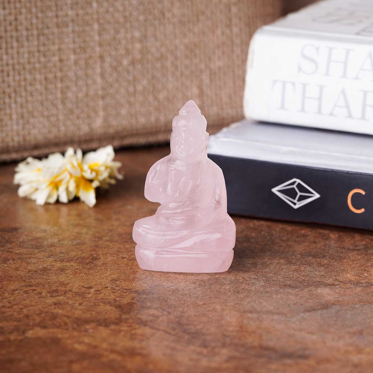 Rose Quartz Buddha Idol For Good Fortune