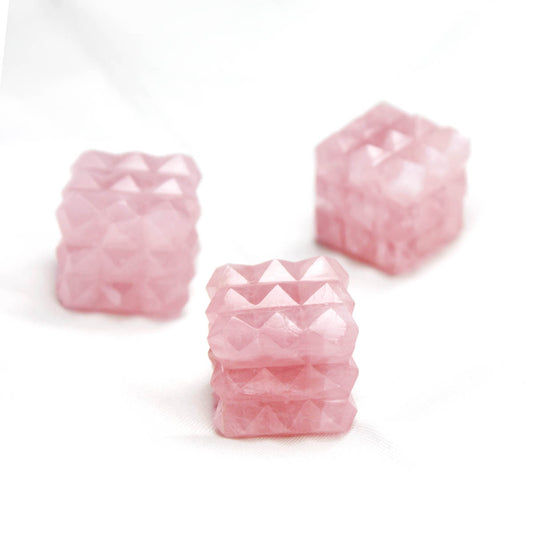 Rose Quartz Cube Pyramid