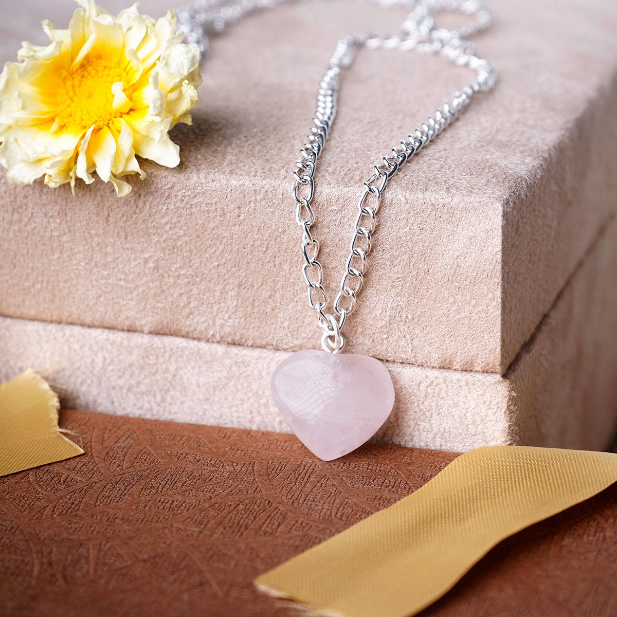 Rose Quartz Heart Pendant