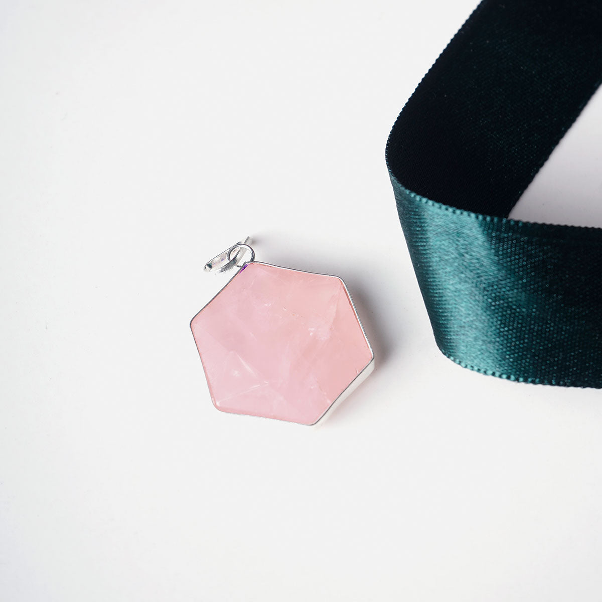 Rose Quartz Hexagonal Pendant