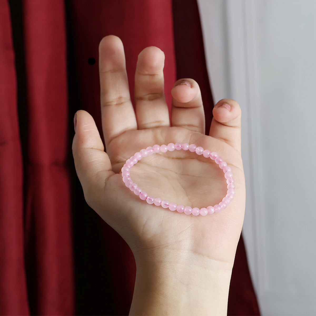 Rose Quartz Round Beads Bracelet