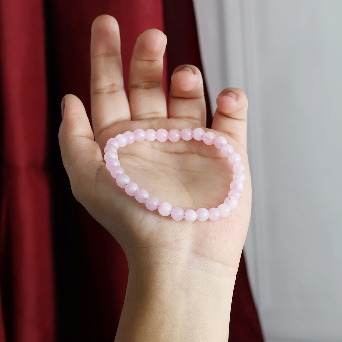 Rose Quartz Round Beads Bracelet