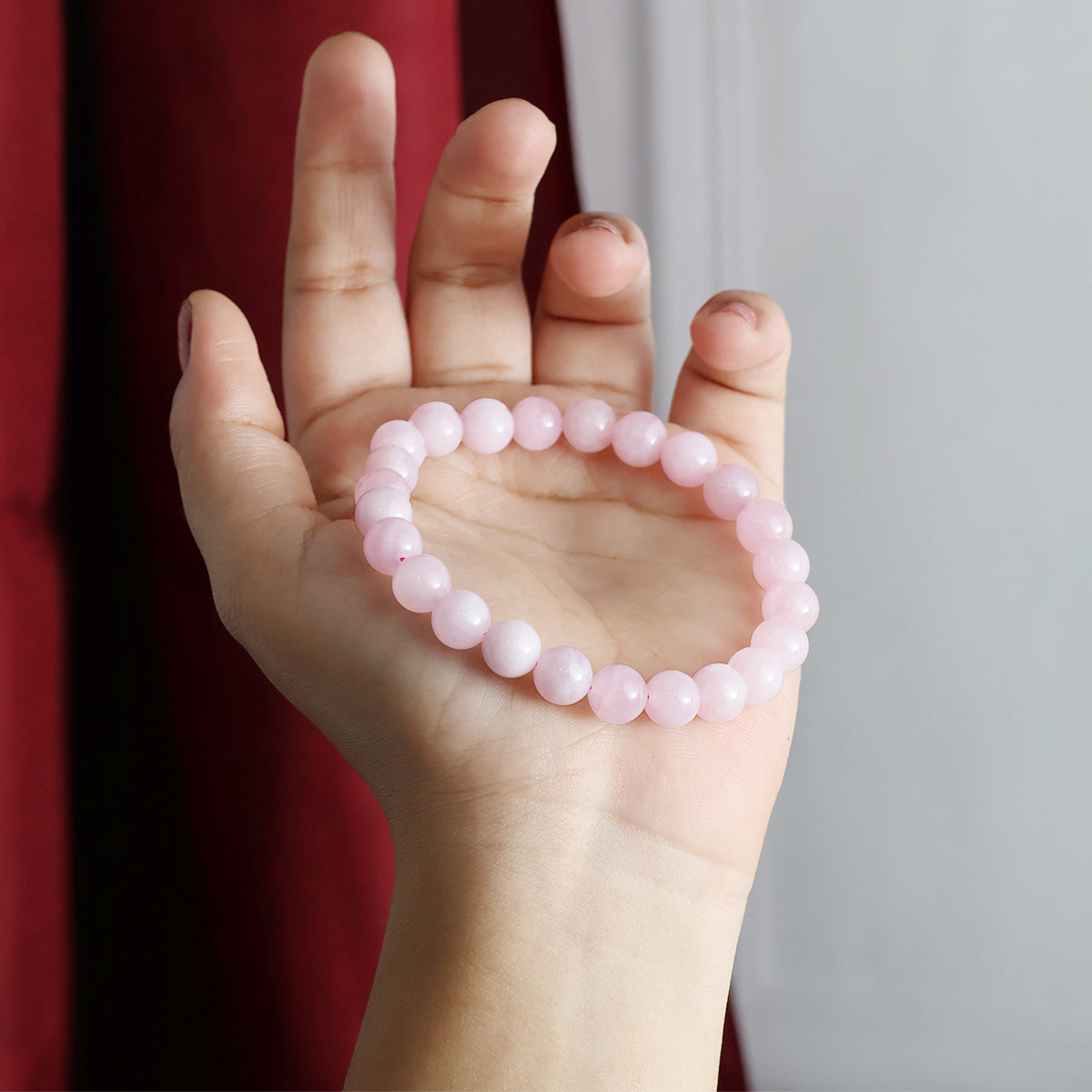 Rose Quartz Round Beads Bracelet