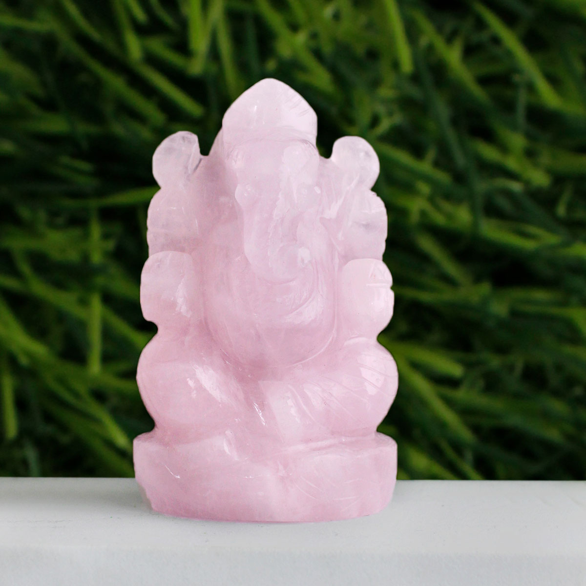 Rose Quartz Stone Ganesha