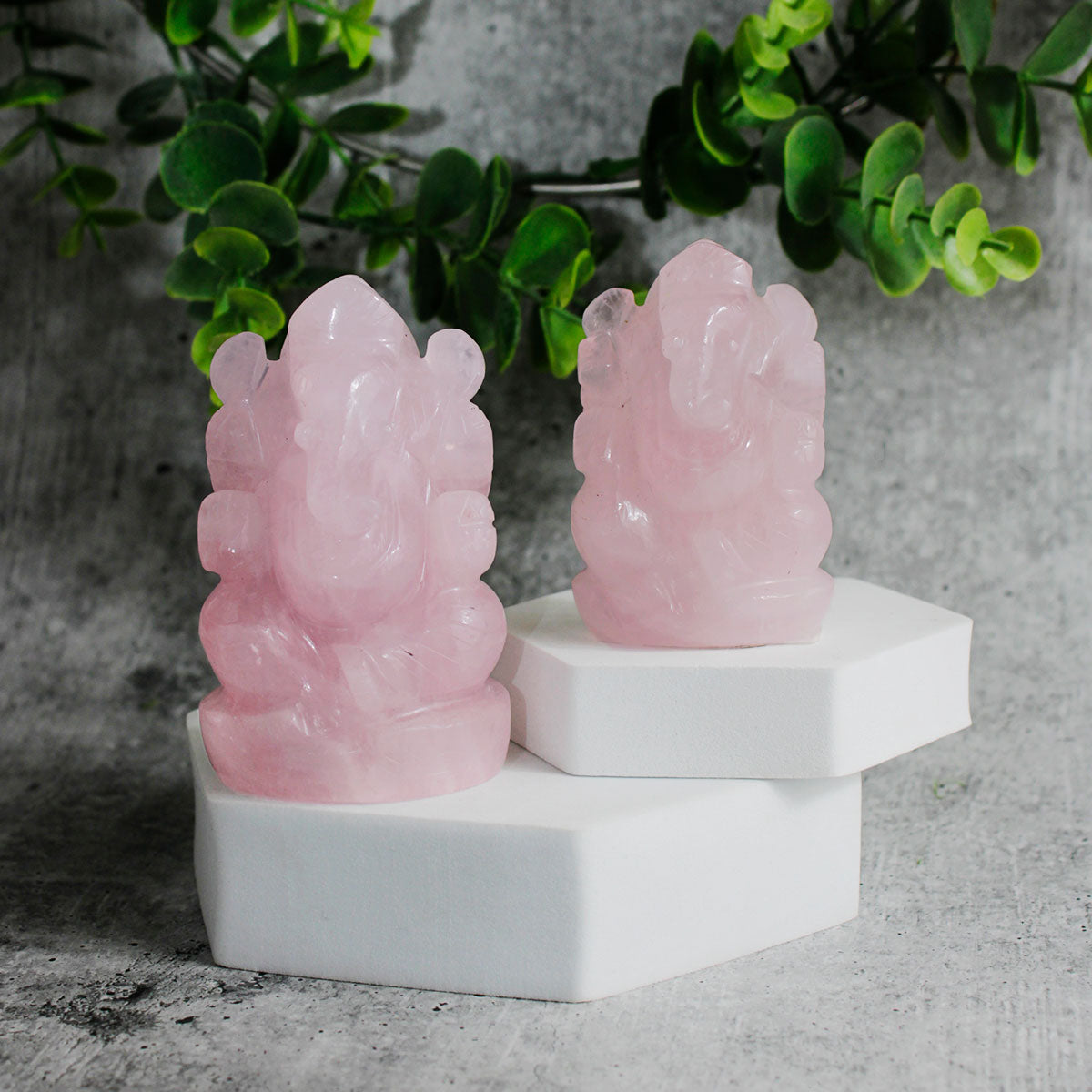 Rose Quartz Stone Ganesha