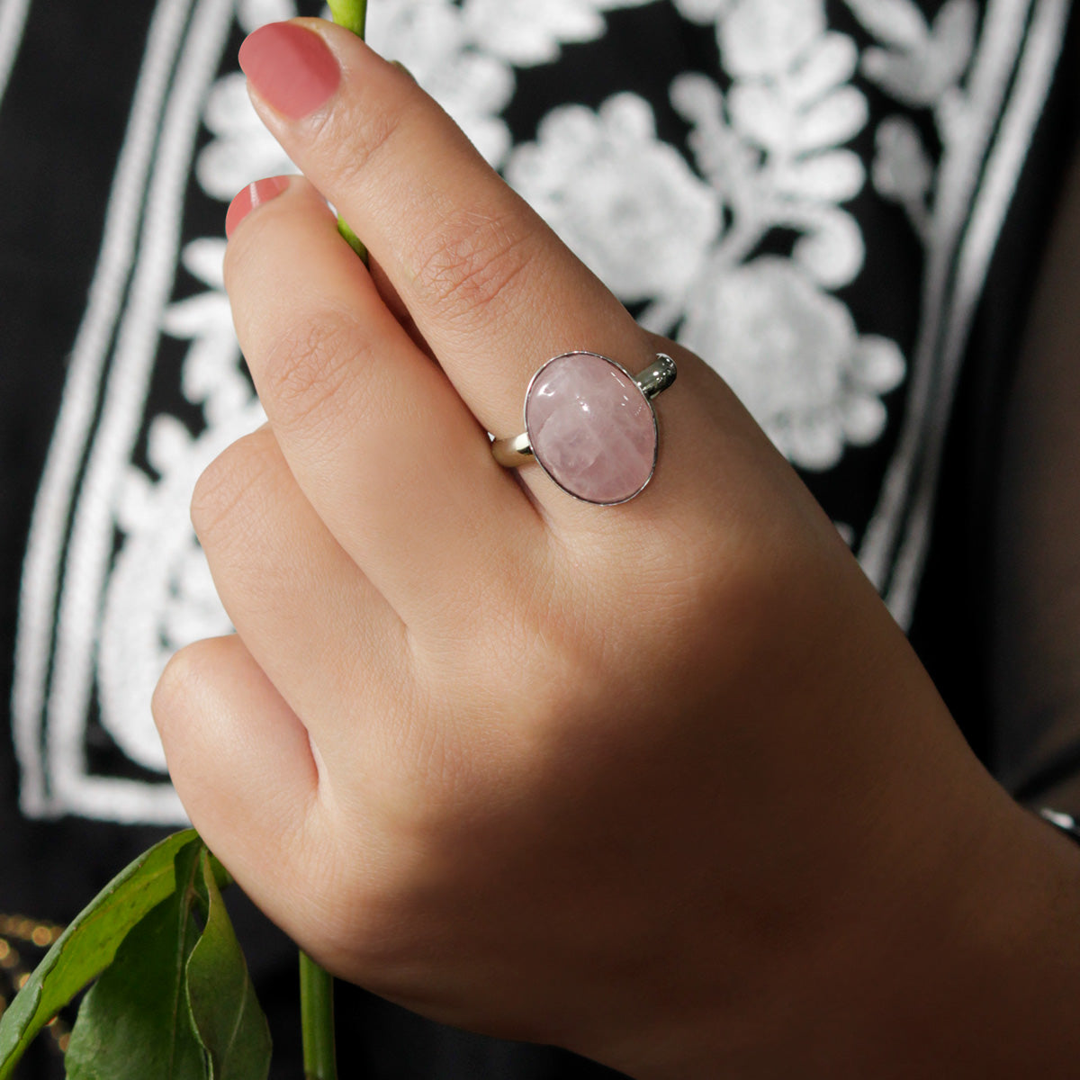 Rose Quartz Stone Ring