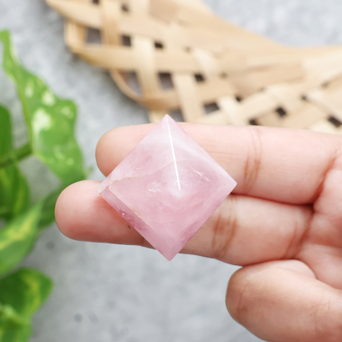 Rose Quartz Stone Small Pyramid