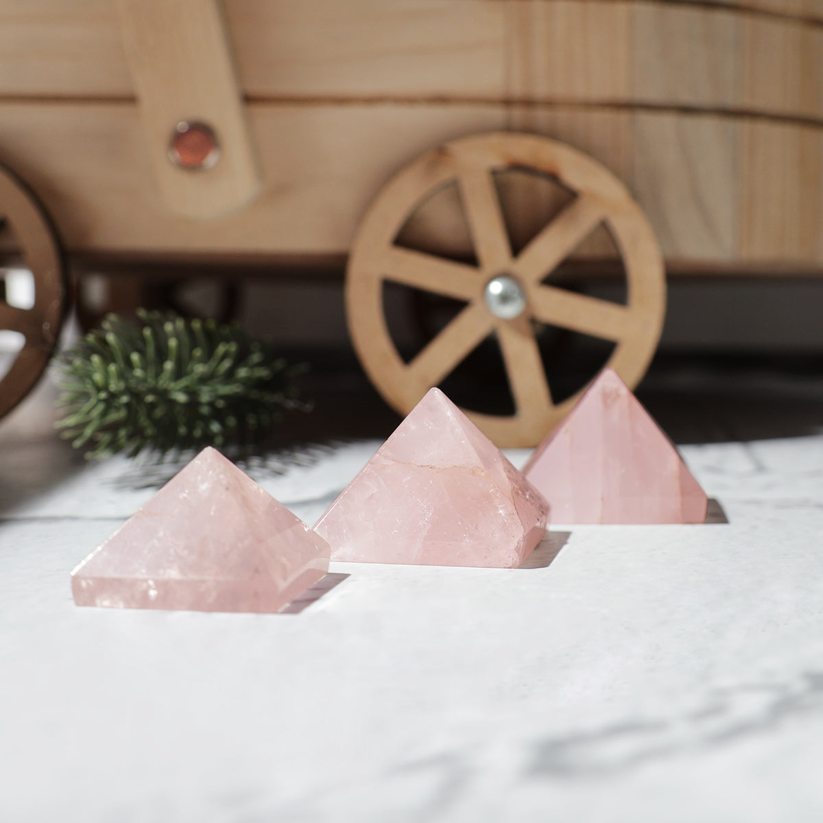 Rose Quartz Stone Small Pyramid