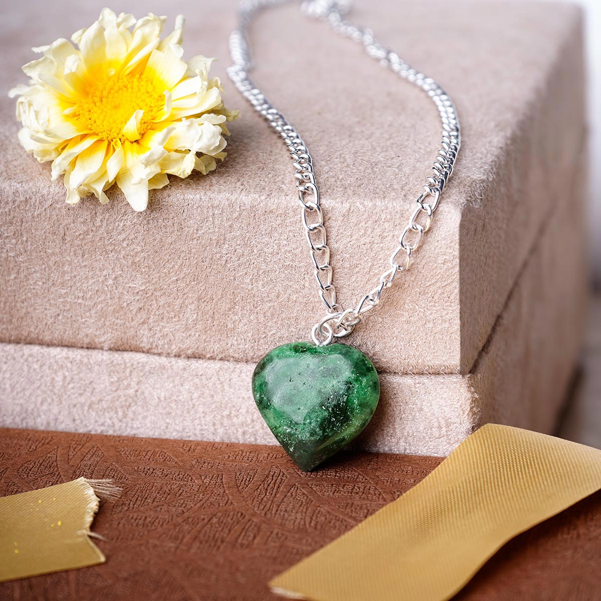 Ruby Zoisite Heart Pendant