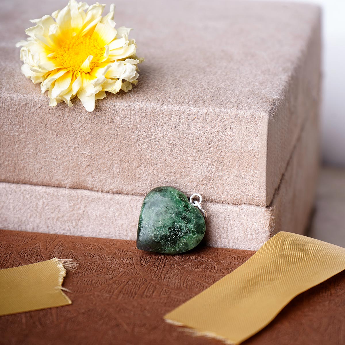 Ruby Zoisite Heart Pendant