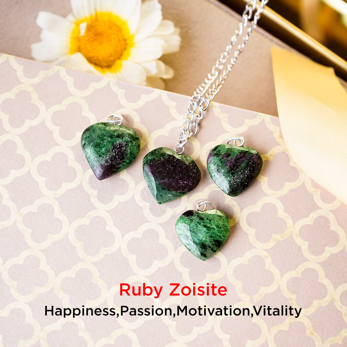 Ruby Zoisite Heart Pendant