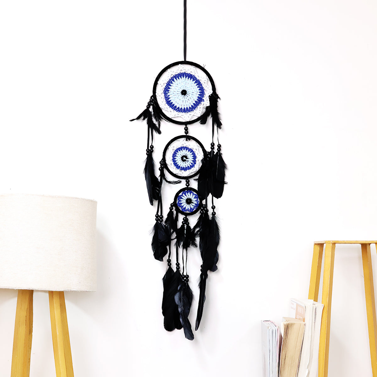 Three Evil Eye Dream Catcher (Black)