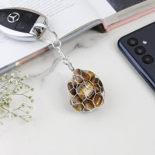 Tiger Eye Tumble Keychain