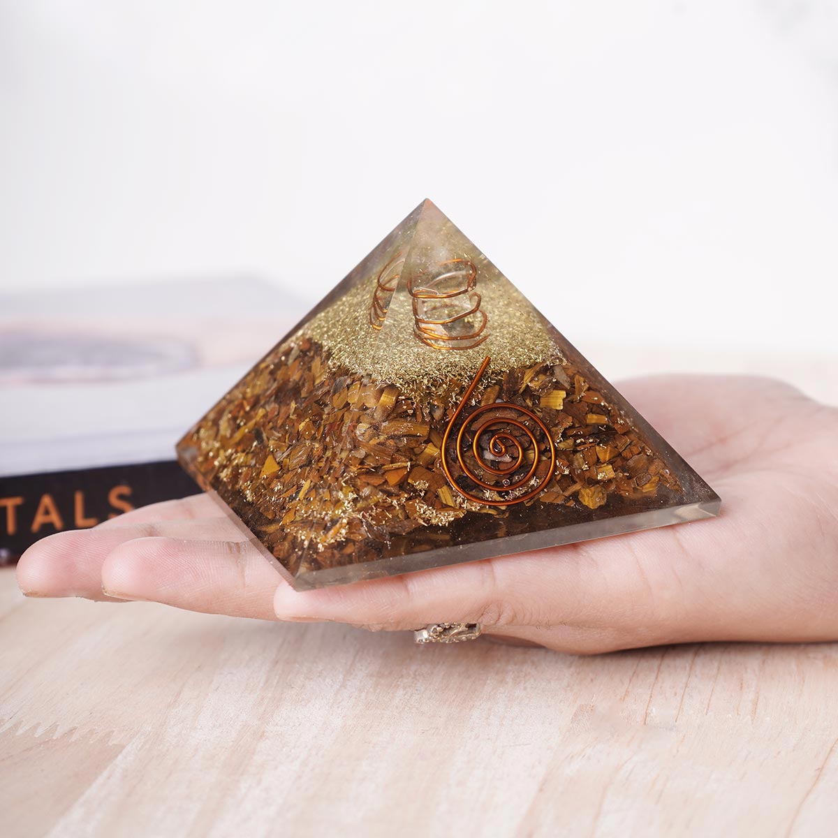 Tiger Eye Crystal Orgone Pyramid