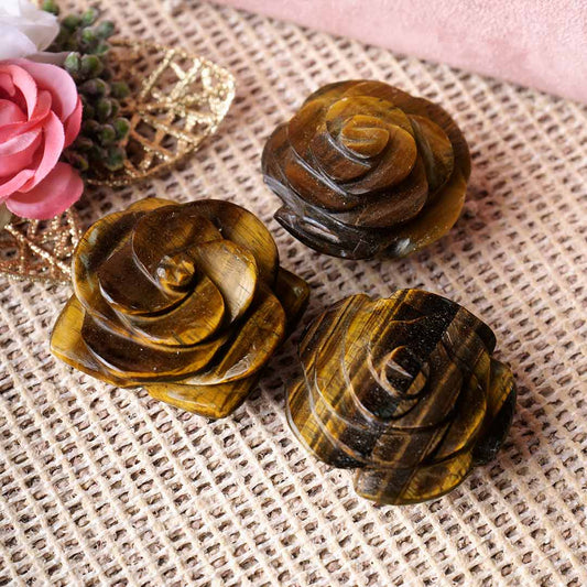 Tiger Eye Crystal Rose Flower