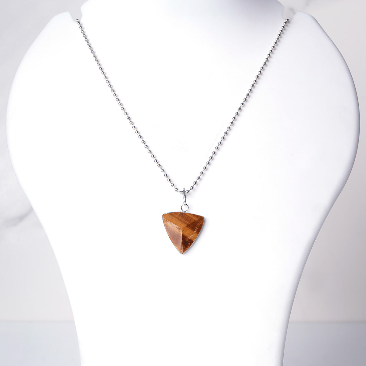 Tiger Eye Crystal Triangle Pendant