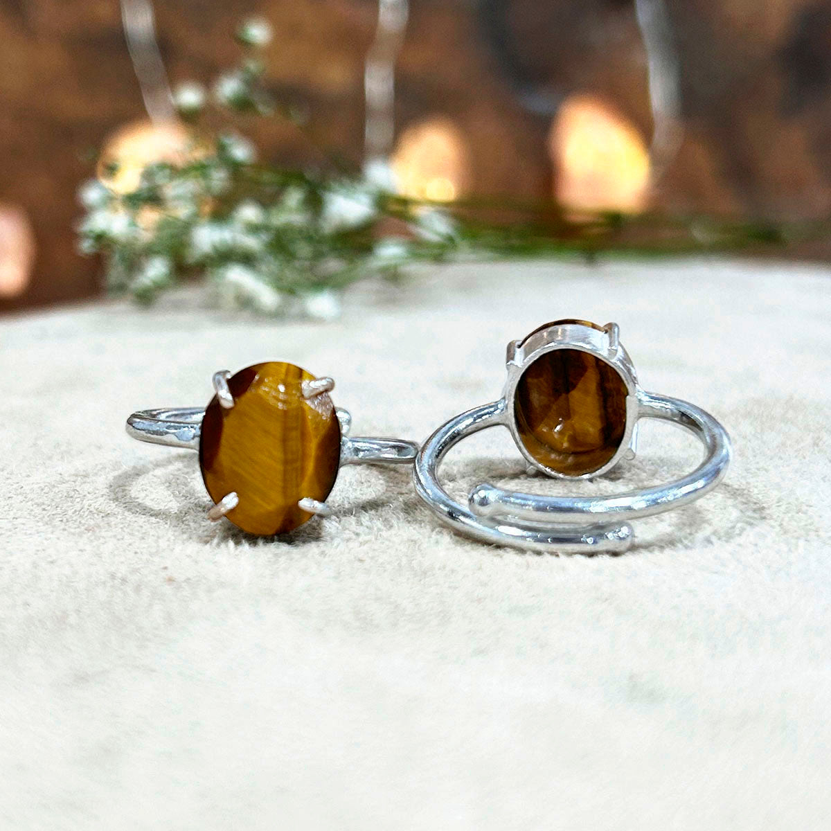 Tiger Eye Faceted Cut Ring