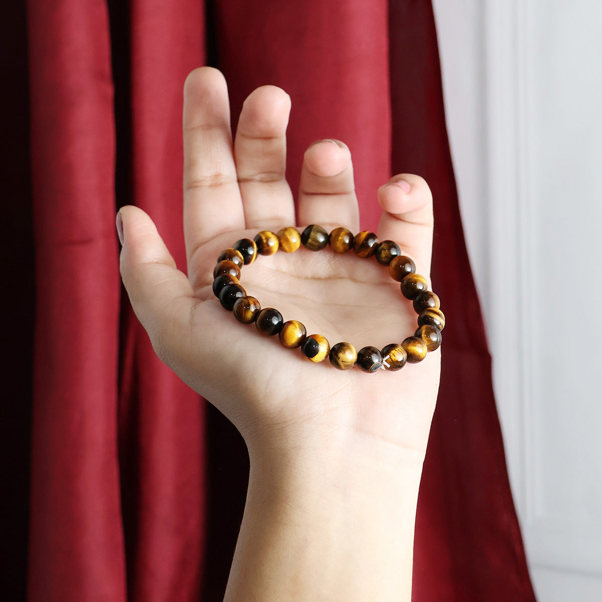 Tiger Eye Round Beads 8MM Bracelet