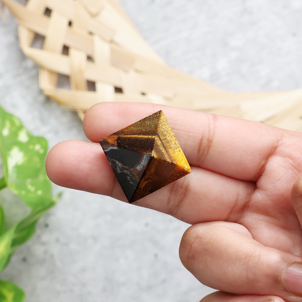 Tiger Eye Stone Small Pyramid