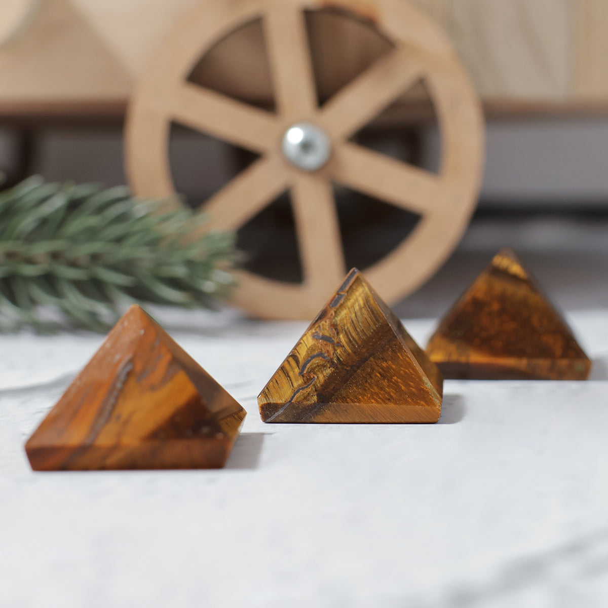 Tiger Eye Stone Small Pyramid