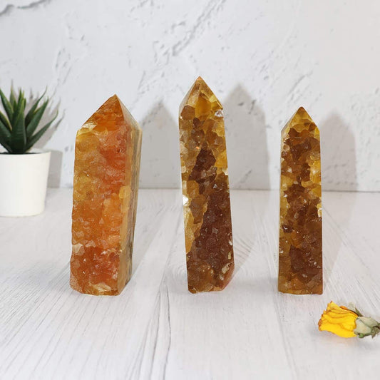 Yellow Fluorite Cluster Tower