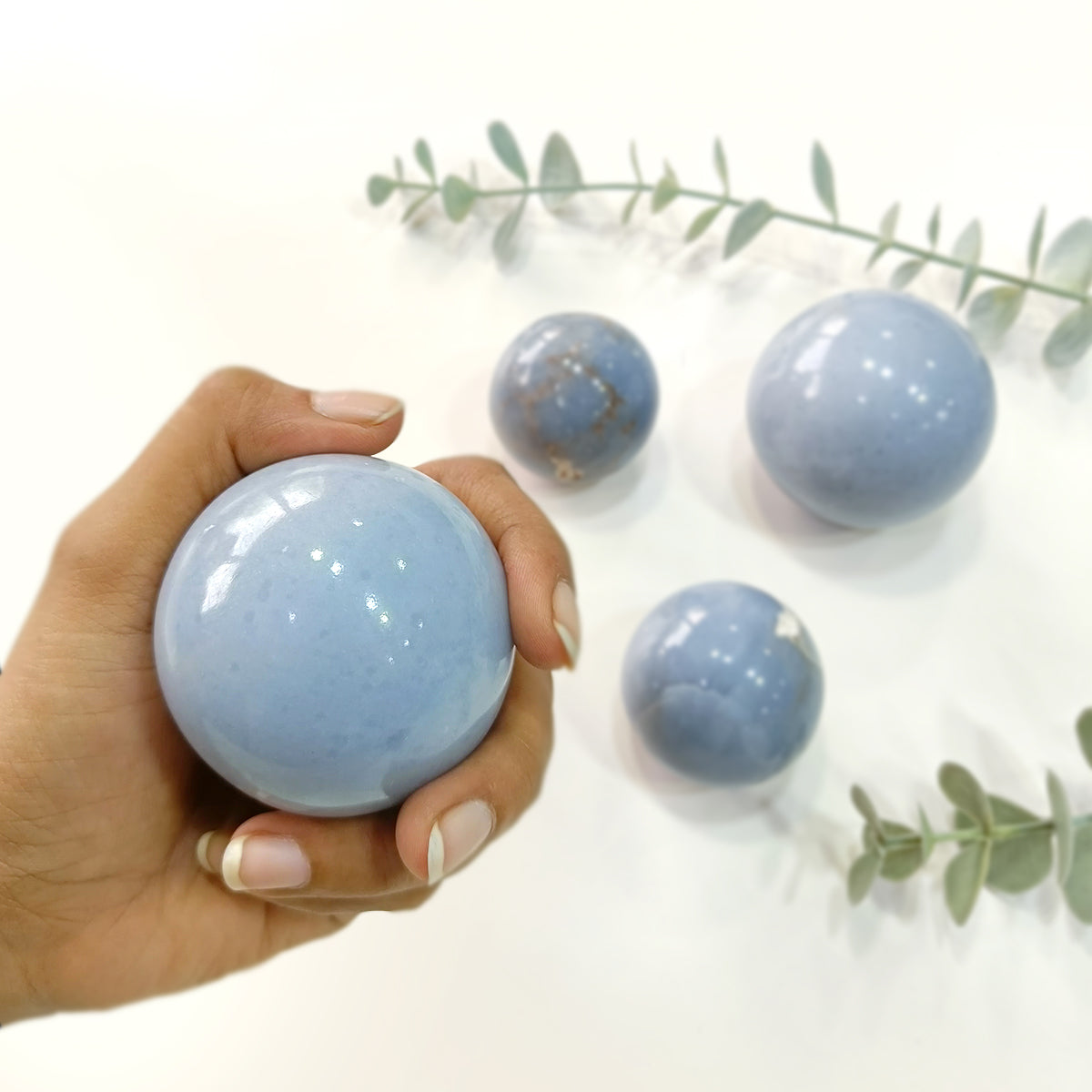 Blue Angelite  Sphere Ball