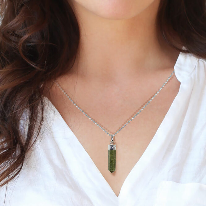 Vesuvianite Pencil Pendant