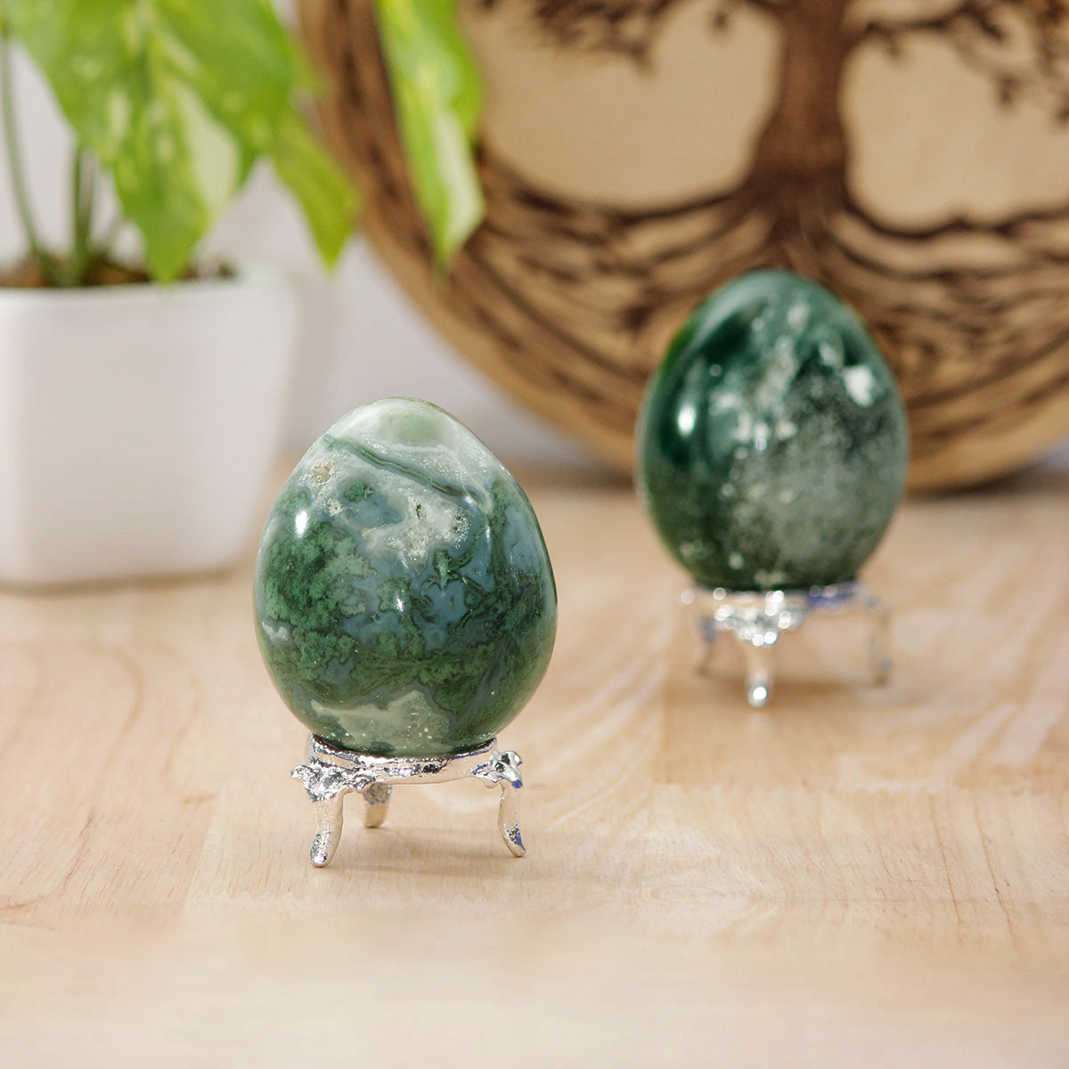 Moss Agate Egg