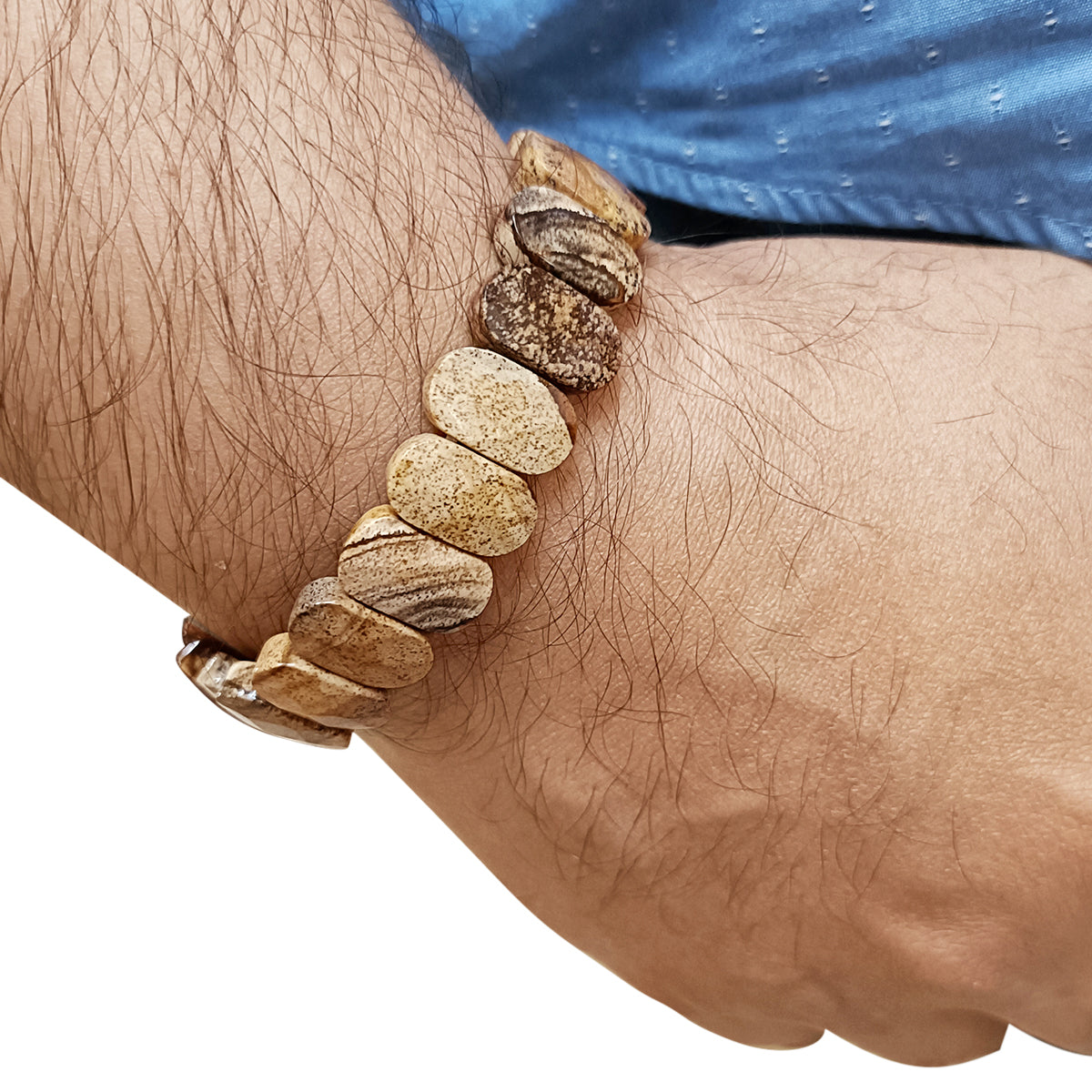 Picture Jasper Oval Faceted Bracelet