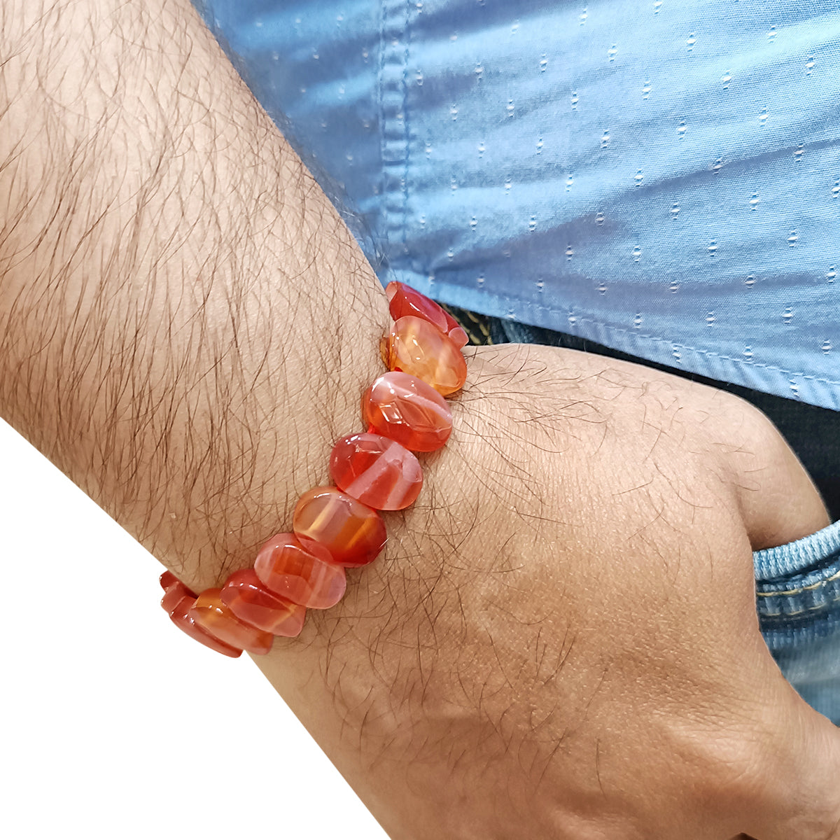 Red Carnelian Oval Faceted Bracelet