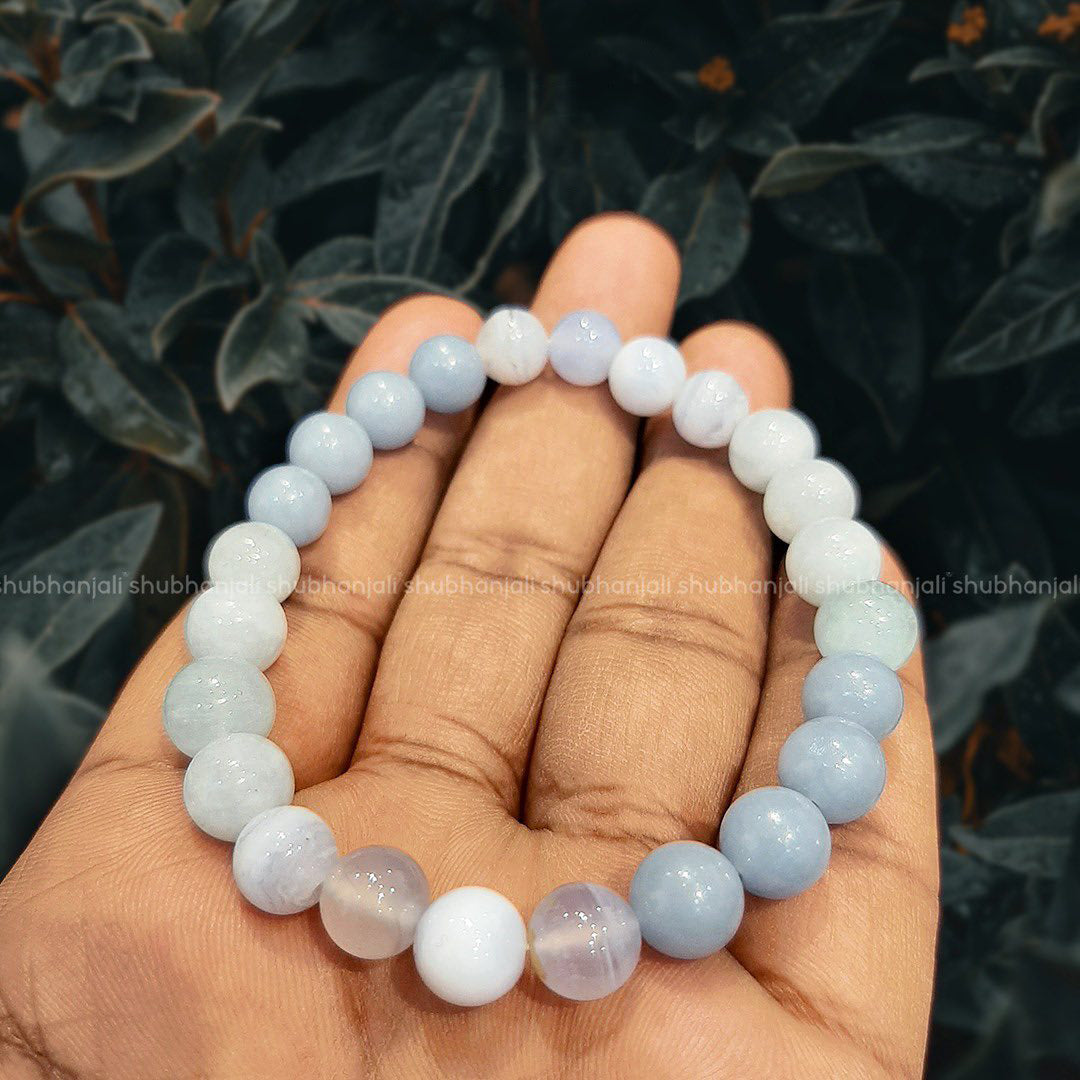 Blue Lace Agate Beads 8MM Bracelet