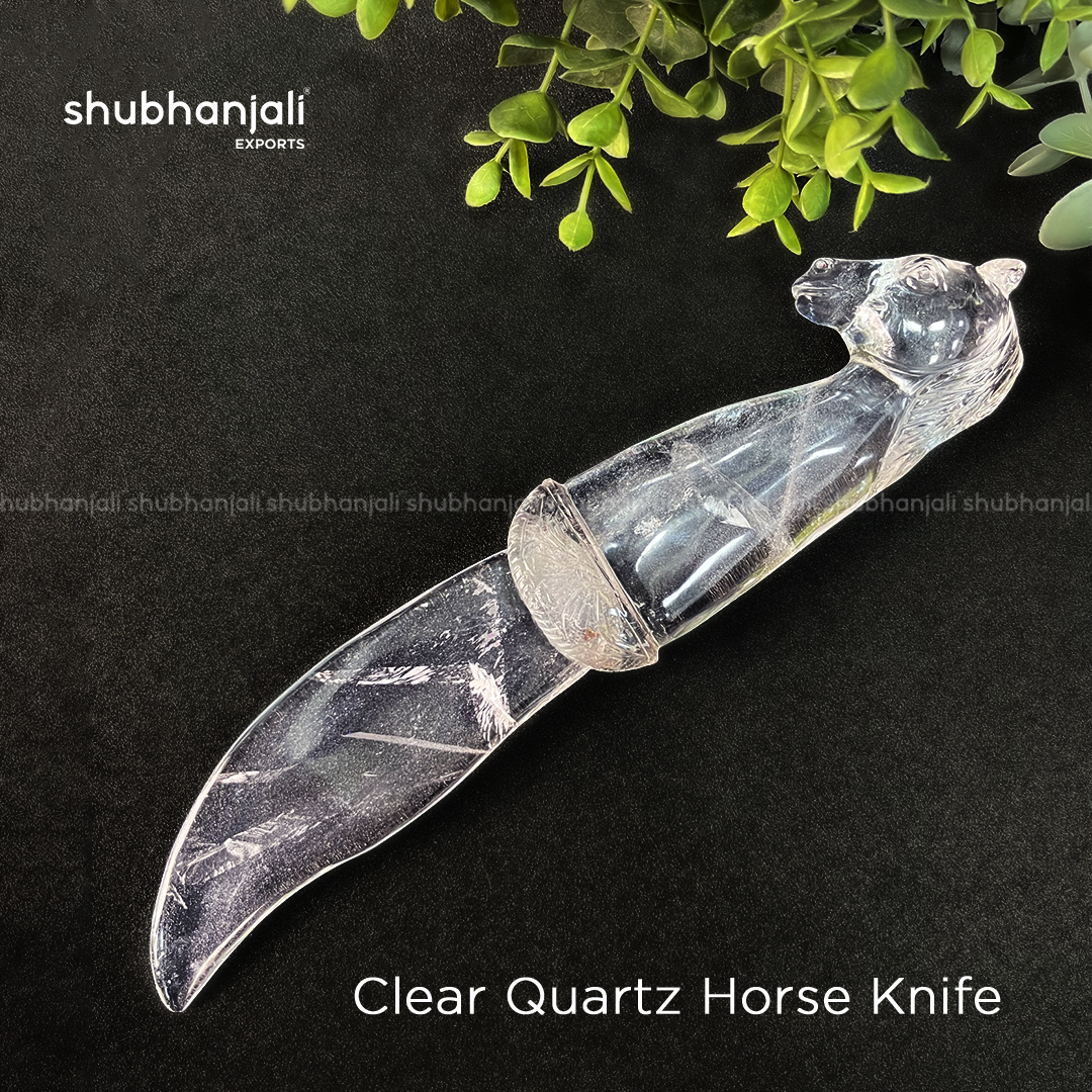 Clear Quartz Horse Knife