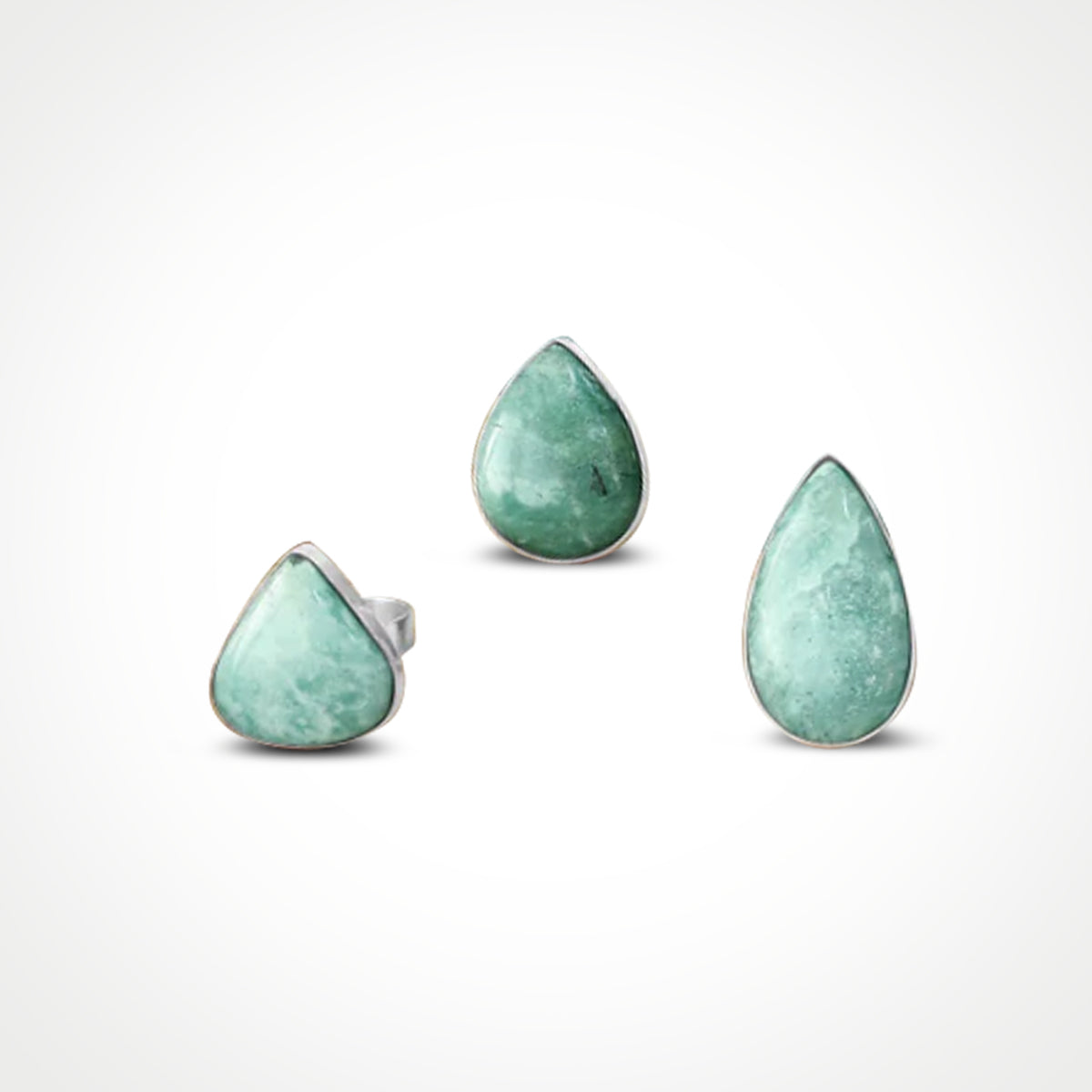 Oval & Drop Shape Amazonite Rings