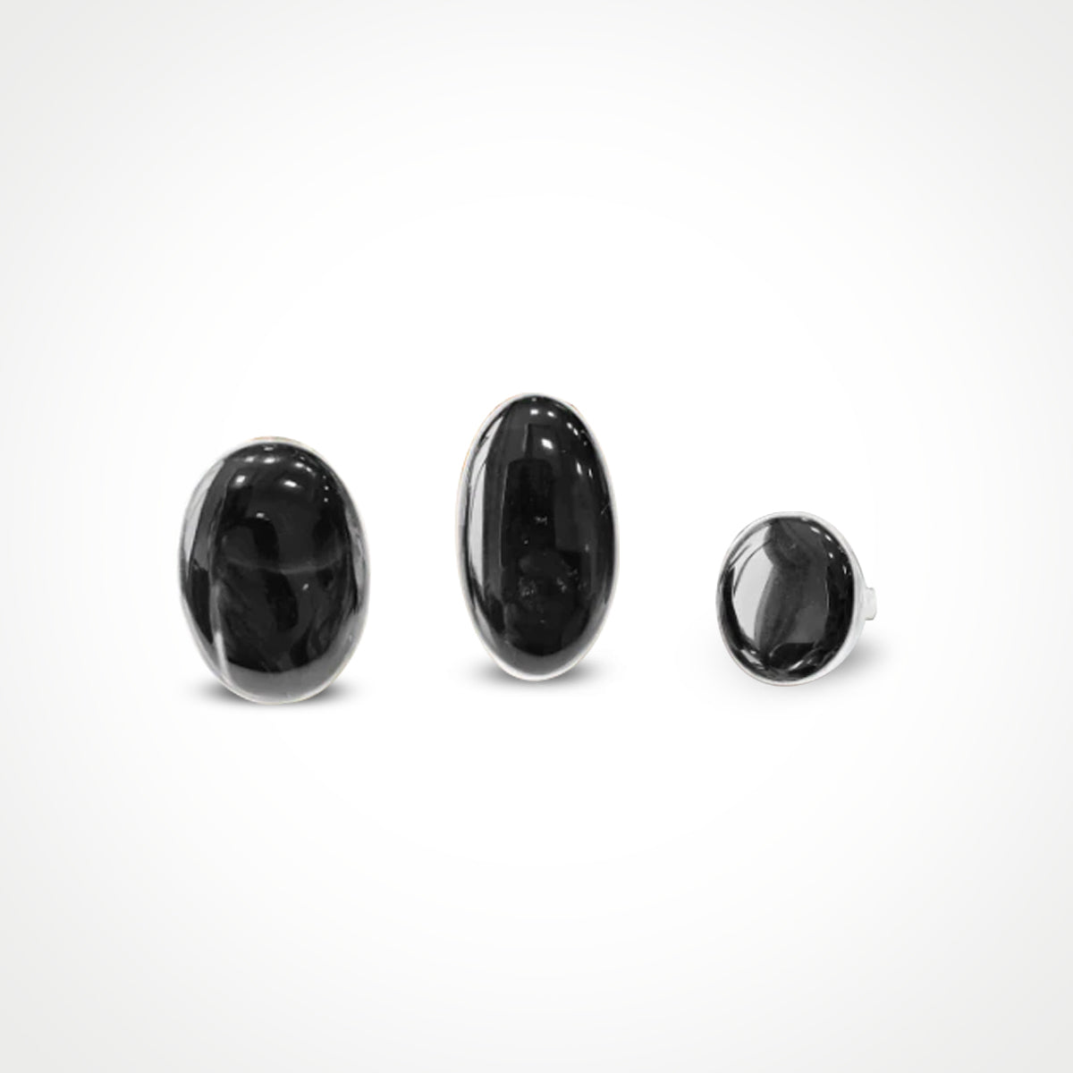 Oval Shape Black Onyx Rings