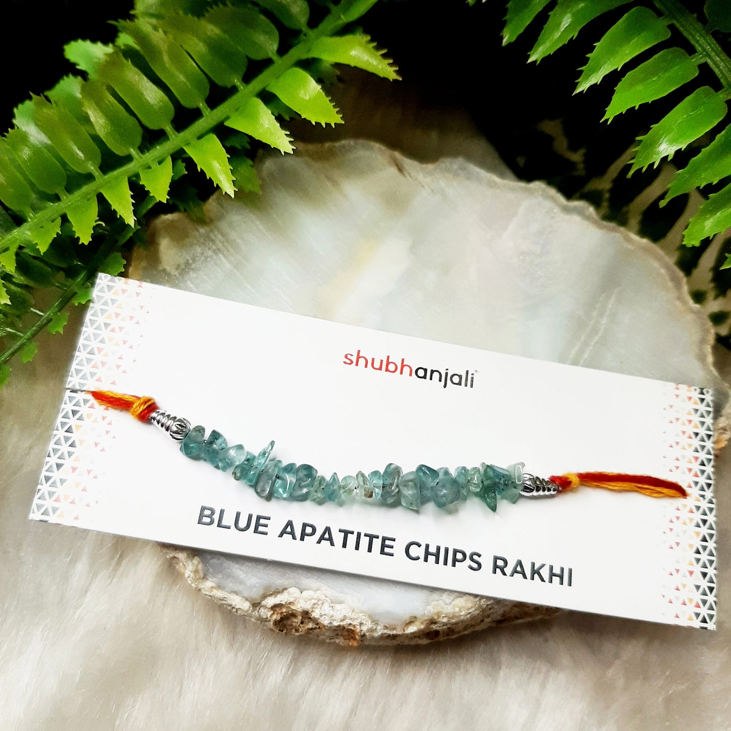 Blue Apatite Chips Rakhi