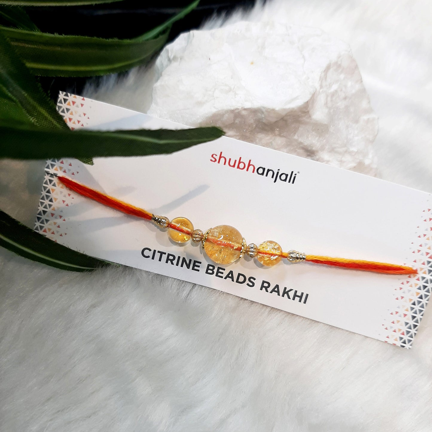 Citrine Beads Rakhi