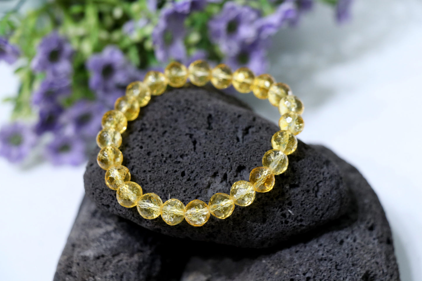 8 mm Citrine Bracelet (24 Beads)