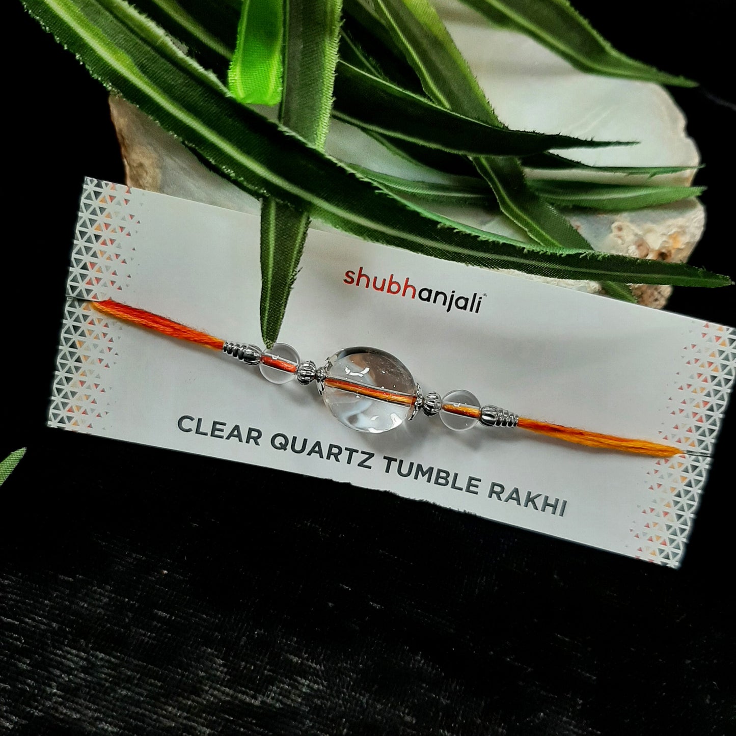 Clear Quartz Tumble Rakhi