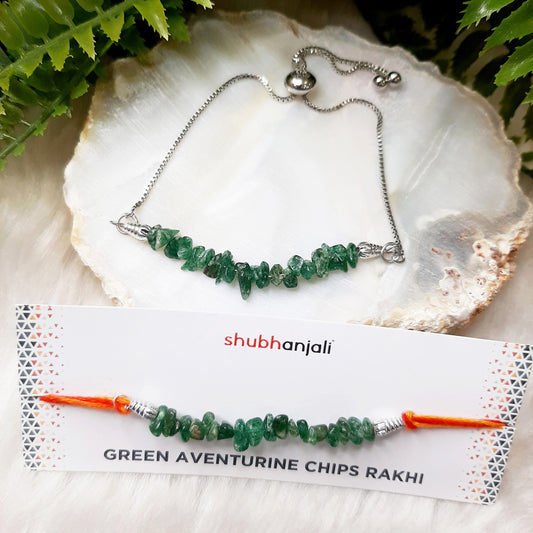 Green Aventurine Chips Rakhi