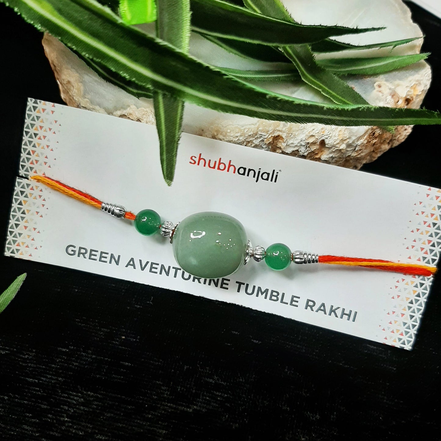 Green Aventurine Tumble Rakhi