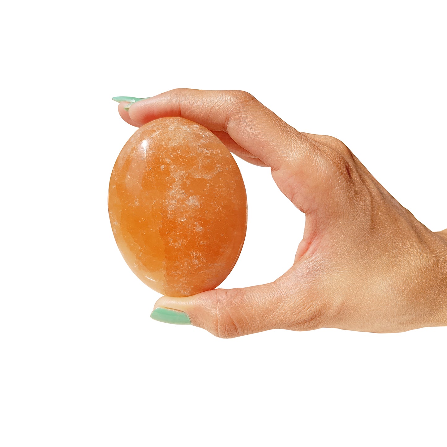 Orange Selenite Palm Stone