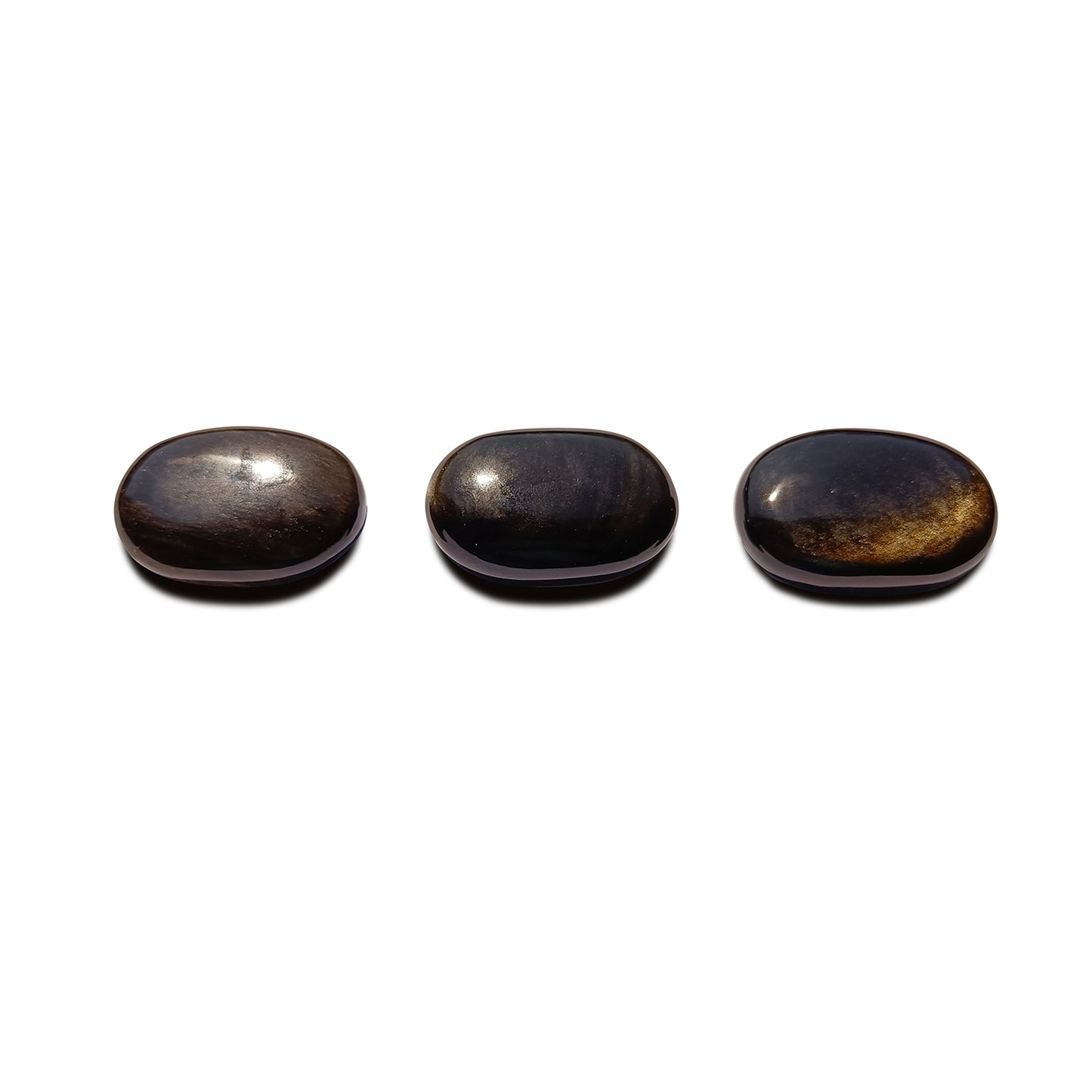 Golden Sheen Obsidian Palm Stone