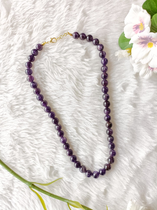 10mm Amethyst Crystal Necklace