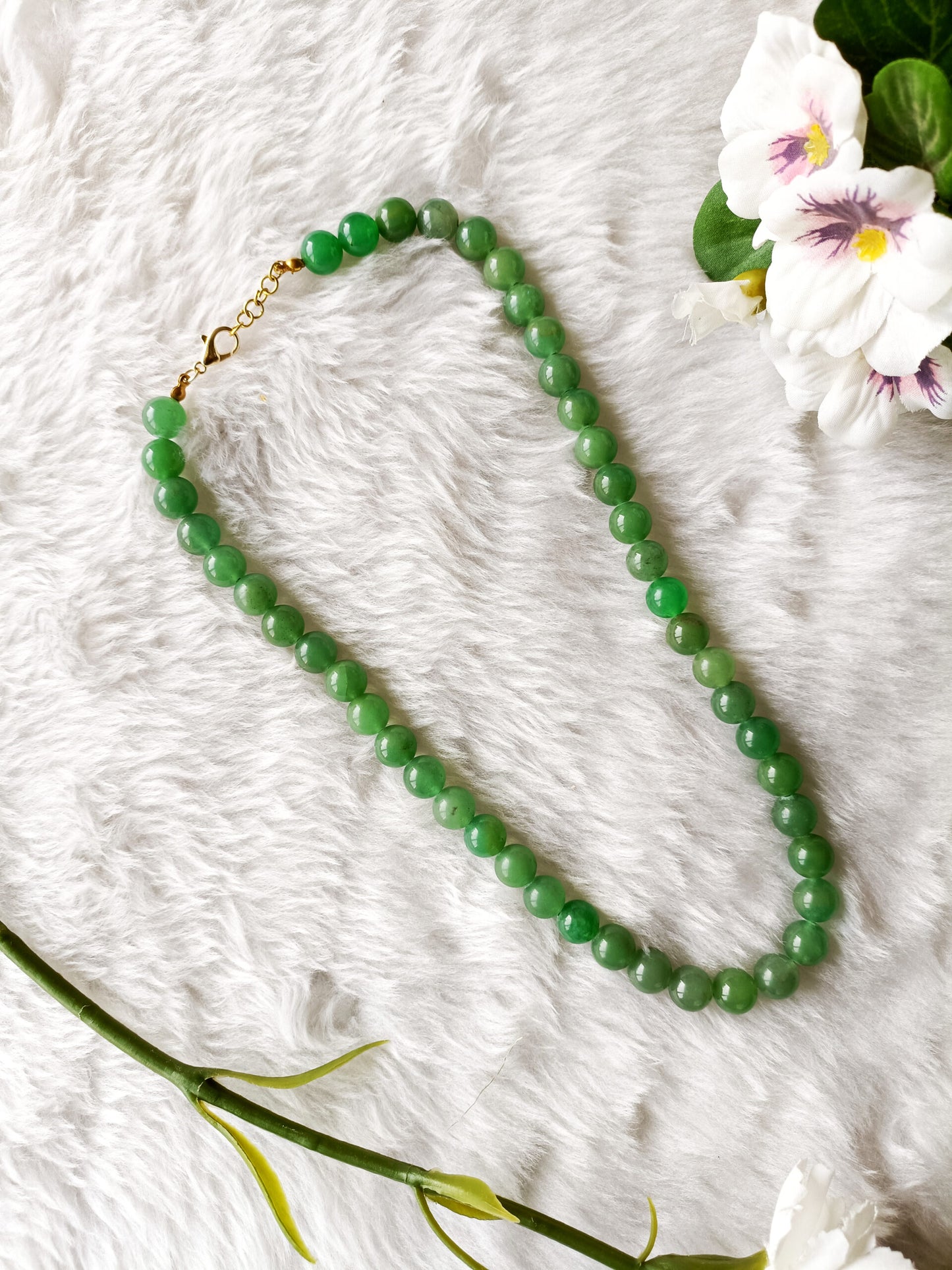 10mm Green Aventurine Crystal Necklace